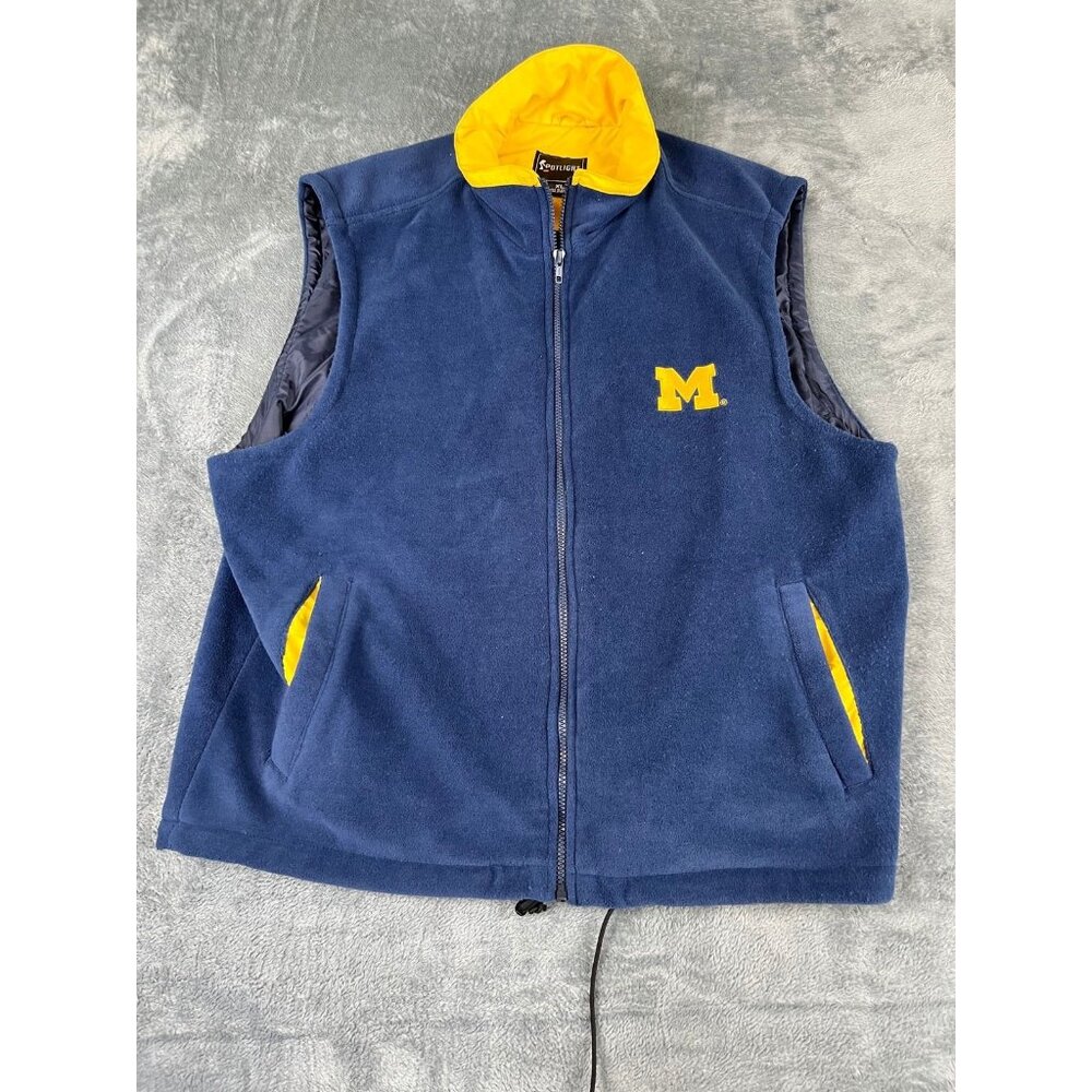 Men’s Navy Michigan Fleece Vest Spotlight XL Excellent Condition